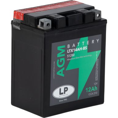 LP Batteries LPYTX14AH-BS Startbatteri 12V, 12 Ah