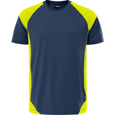 Fristads 7046 GTM T-shirt marinblå/gul