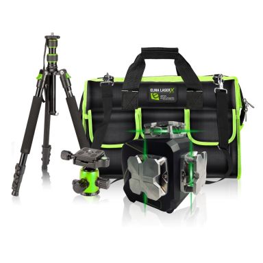 Elma X360-3 Linjalaser sisältää akun ja lisävarustepaketin