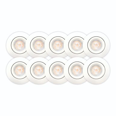 Scan Products Luna QI 2.0 10471 Downlight hvid, 370 lm, 2700 K, IP44, 10-pack