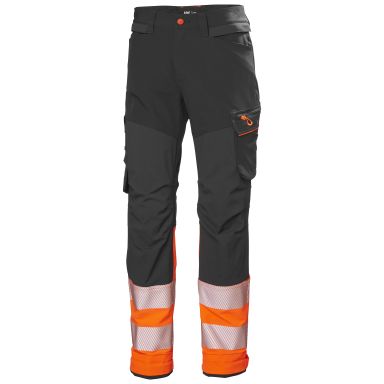 Helly Hansen Workwear ICU BRZ HH Connect 77310-269 Arbeidsbukse varsel, mørkgrå/oransje