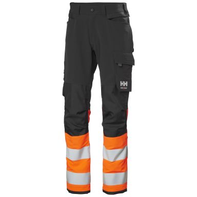 Helly Hansen Workwear Alna 4X HH Connect 77340-269 Arbeidsbukse varsel, mørkgrå/oransje