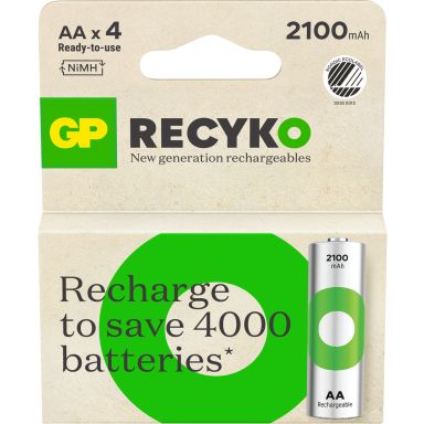 GP Batteries Recyko 201240 Akkuparisto ladattava, AA, 2100 mAh, 4 kpl