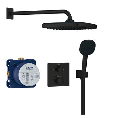 Grohe Precision Thermostat 348822430 Hodedusjsett svart