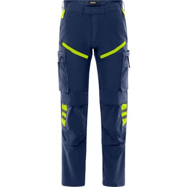 Fristads 2653 LWS 133394-556 Arbeidsbukse marineblå/gul, stretch