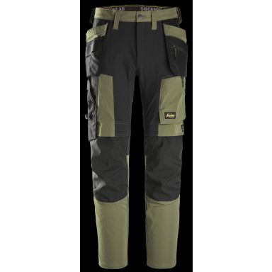 Snickers Workwear 6218 Taljebukser grøn/sort