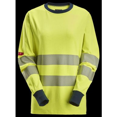 Snickers Workwear 2476-6695 Pitkähihainen T-paita huomioväri, keltainen/tummansininen