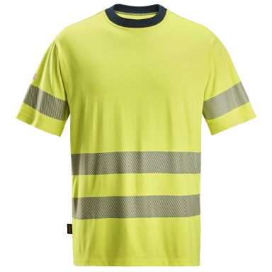 Snickers Workwear 2562-6695 T-paita huomioväri, keltainen/tummansininen