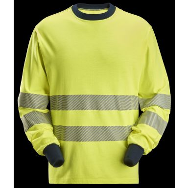 Snickers Workwear 2461-6695 Pitkähihainen T-paita huomioväri, keltainen/tummansininen