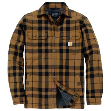 Carhartt 107017BRN-L Flanellskjorte Sherpafôr for komfort og varme