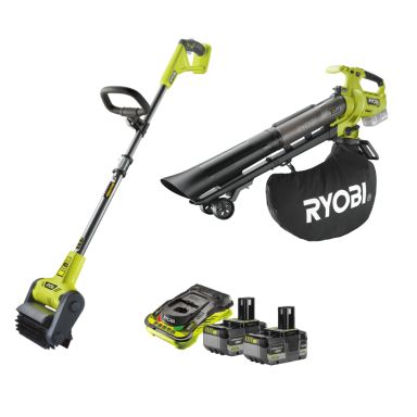 Ryobi RY18PCB+RY18BVXA+RC18150 Trädgårdspaket
