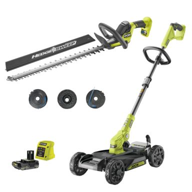 Ryobi RY18LMC30A+RY18HT55A+RAC125 Trädgårdspaket