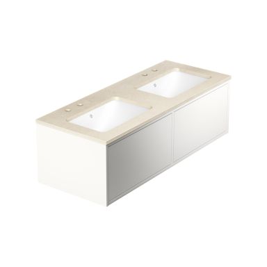 Gustavsberg Ducentic GB71DCVU12DHCC2200 Kommode 120 cm, hvit/beige stein, 2 kummer