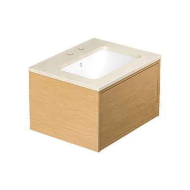 Gustavsberg Ducentic GB71DCVU60ARCC1200 Kommodpaket 60 cm, ljus ek/beige sten, 2 blandarhål