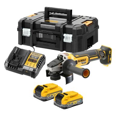 Dewalt DCG405S2T-QW Vinkelsliber med batteri og oplader