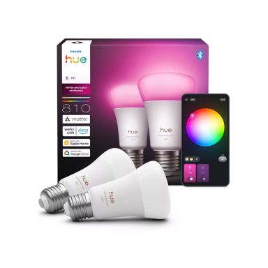 Philips Hue Huewca 929003853405 Lyskilde E27, 6W, 810 lm, RGBW, 2-pak