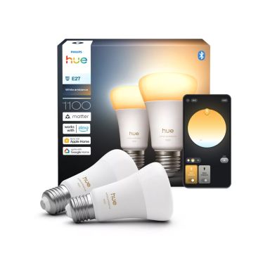 Philips Hue Huewca 929003854902 Lyskilde E27, 8,1W, 1100 lm, 2-pak