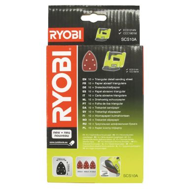 Ryobi SCS10A Slippapper hörn-/detaljslip, 10 delar