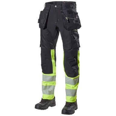 L.Brador 1071PB Arbetsbyxa svart/hi-vis gul, klass 1