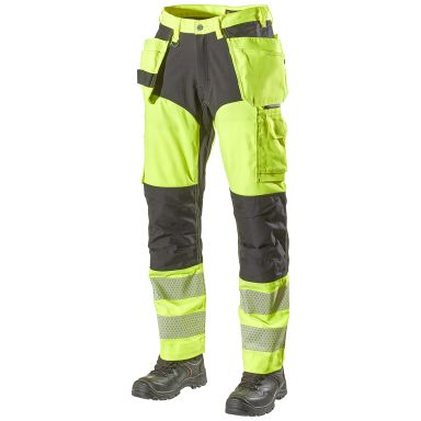 L.Brador 1075PB Arbetsbyxa svart/hi-vis gul, klass 2