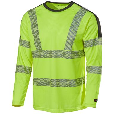 L.Brador 6121P T-shirt svart/hi-vis gul, klass 2