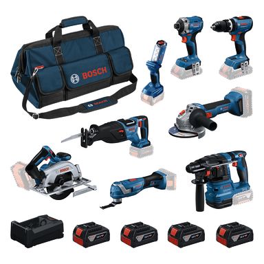 Bosch 0615V00061 Akkukonesarja 18 V, 7 akkukonetta ja valaisin