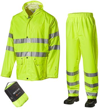 L.Brador 2211PU Regnställ hi-vis gul, klass 3