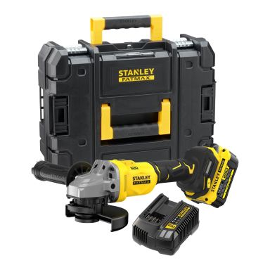 STANLEY SFMCG710M1T-QW Vinkelsliper med batteri og lader