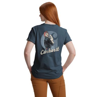 Carhartt Rosie 106903 T-shirt gråblå, dam