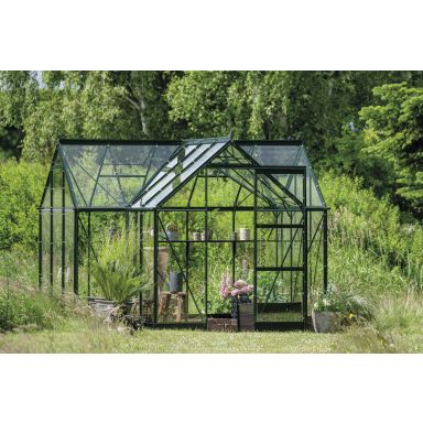 Halls ICON 6 GARDENHOUSE + HR01188 Växthus med fundament, 8,6 m², grön