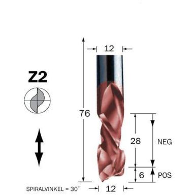 Cobolt 60-156MC Spiralskærer D=12, L=28, TL=76, S=12