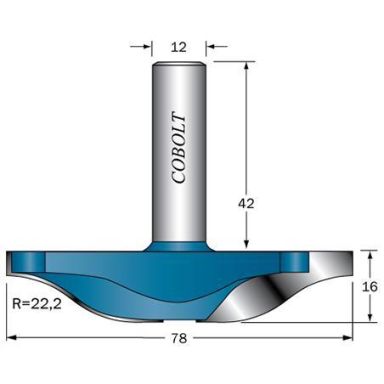 Cobolt 325-078B Urajyrsin R=22,2, D=78, L=16, S=12