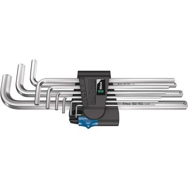 Wera 950/9 L Hex-Plus HF 1 Avainsarja kuusiokoloruuveille 9-osainen, pitotoiminnolla varustettu