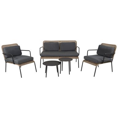 Venture Home Paola 1513-2038 Loungeset soffa, bord, fåtöljer, grått/natur