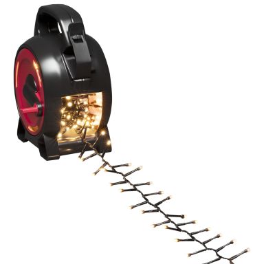 Konstsmide 3843-100 Sladdvinda varmvita cluster, svart kabel