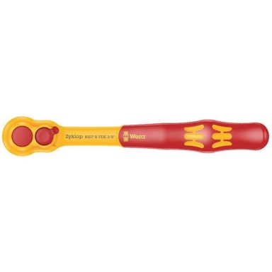 Wera 8007 B VDE Zyklop Skrallehåndtak 3/8&quot, isolert, med omkoblingsspak