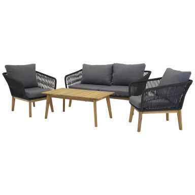Venture Home Chania 9326-022 Loungeset soffa, bord, fåtöljer, grått/natur
