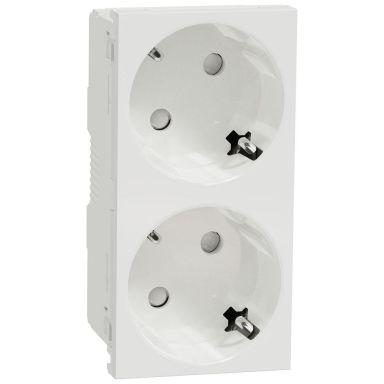 Schneider Electric Unica System+ Vägguttag 2 uttag, jordad