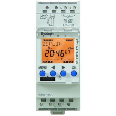 Theben 1704100 Koblingsur 24 V, vekslende kontakt