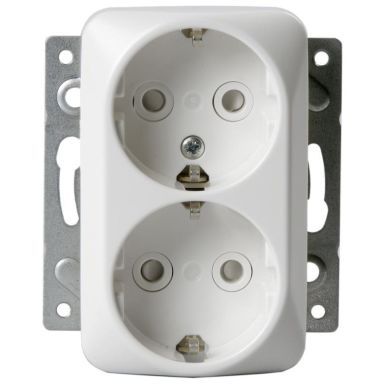 ABB 302EUC Seinäpistorasia 2-osainen, upotettava, kosketussuojaus