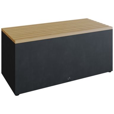 OFYR Garden Bench Black Trädgårdsbänk teak-träplanka