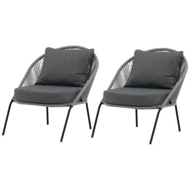Venture Home Lindos 9317-014 Loungefåtölj 2-pack, svart/grå
