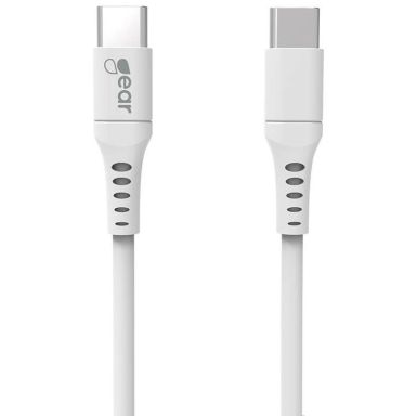 Gear 665105 Laddkabel USB-C till USB-C 2.0, 1 m, vit