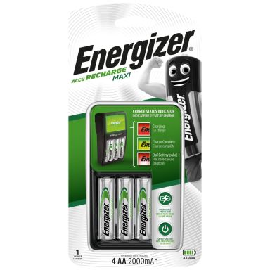 Energizer Recharge MAXI Akkulaturi 4 x AA, 2000 mAh