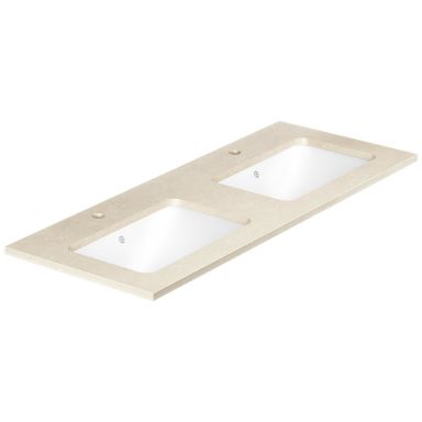 Gustavsberg Ducentic GB71DCWT12CC21 Allastaso 120 cm, beige, 2 pesuallasta, 2 hanareikää