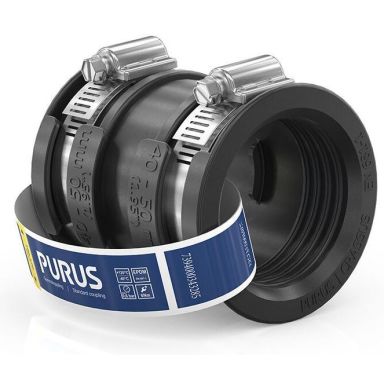 Purus 3032535 Gumminippel Sort, med slangeklemmer