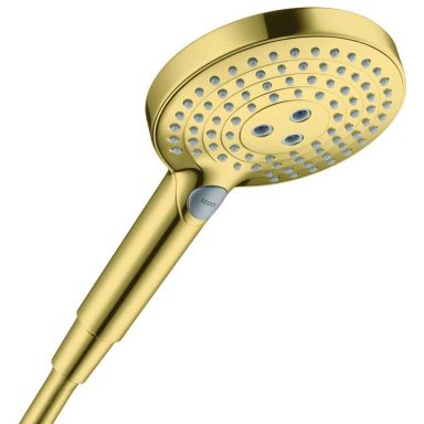 Hansgrohe Raindance Select S120 26530990 Handdusch 3 stråltyper, Ø125 mm, polerat guld