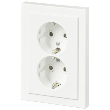 ABB 302EUJT-884 Stikkontakt 2-veis, hvit, jordet