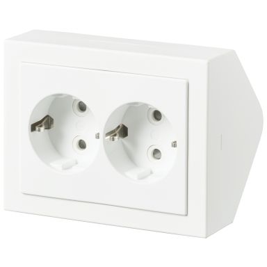 ABB 402EE-884 Hörnbox 2-vägs, vit, jordad
