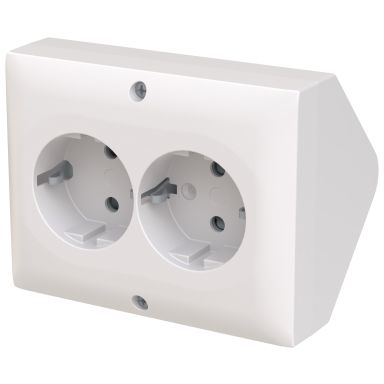 ABB Saga 402EE-916 Vägguttag 2-vägs, hörnbox